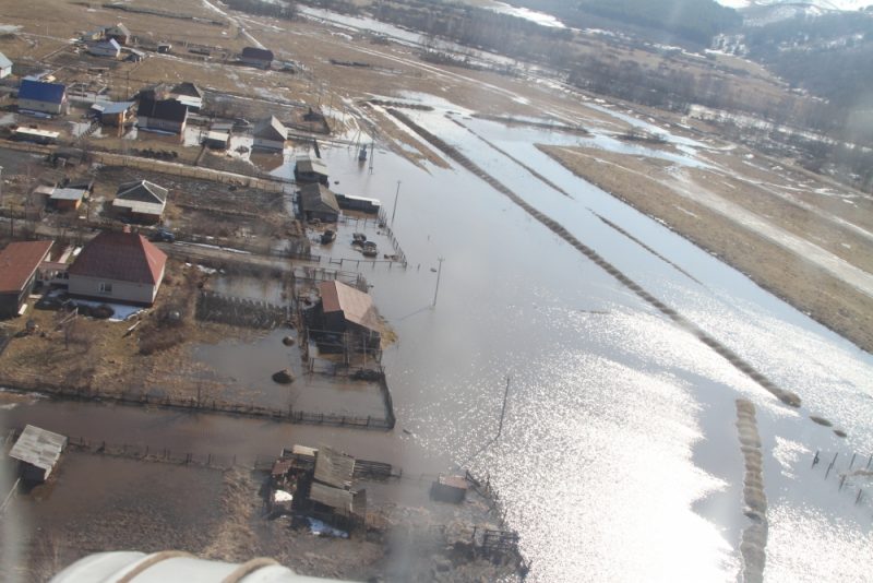 Click to enlarge Snow melt and ice jam floods in Altai Krai, Russia, March, 2018.