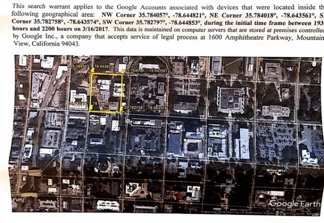 Google warrant - geographical area