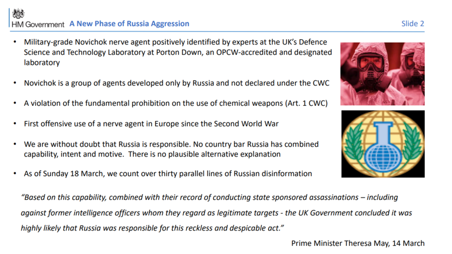 Click to enlarge leaked Skripal presentation UK