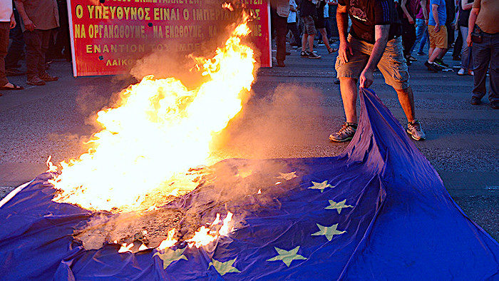Protester EUflag