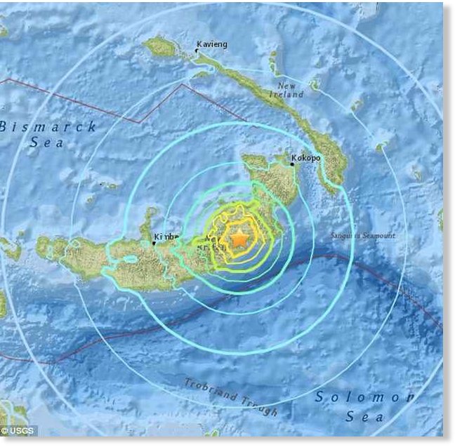 Massive 6.9 magnitude earthquake strikes off the coast of Papua New