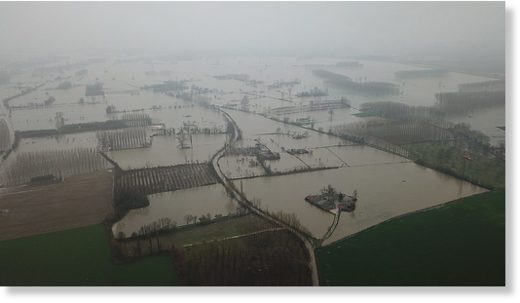 Floods in Erdine Province, Turkey, late March 2018.