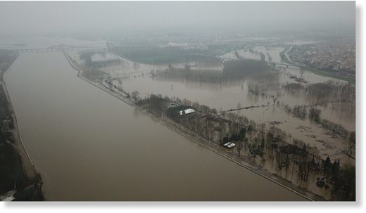 Floods in Erdine Province, Turkey, late March 2018.