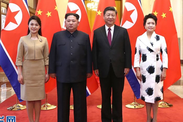 PHOTO: Reports said Kim Jong-un and his wife visited China from Sunday until Wednesday