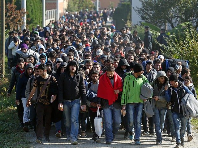 Click to enlarge migrant entering EU