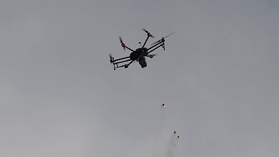 Click to enlarge tear gas drone