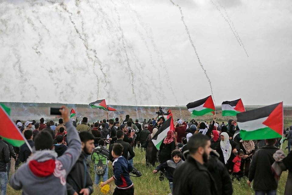 Click to enlarge gaza tear gas protest