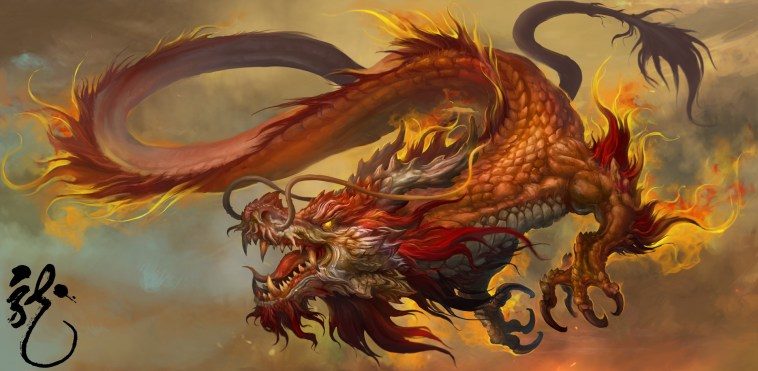 Furious chinese dragon