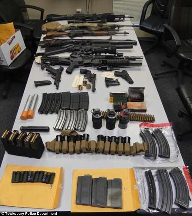 Click to enlarge Weapons captured from Francho Bradley