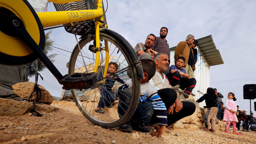 Syrian refugees at the Al Zaatari refugee camp