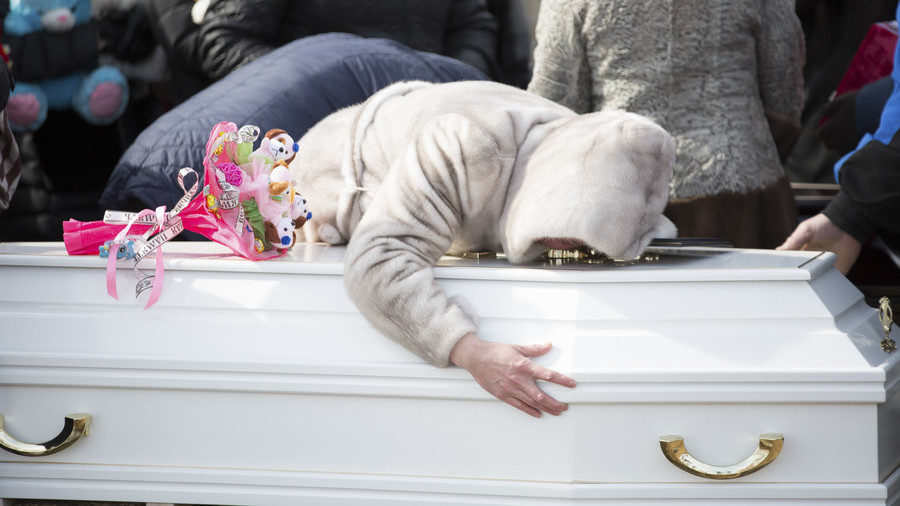 Click to enlarge Funeral of a victim of a shopping mall fire, Kemerovo, March 28, 2018