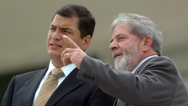 Click to enlarge Rafael Correa Brazilian President Lula da Silva