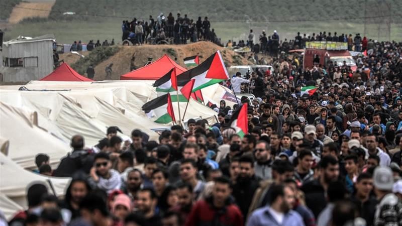 Click to enlarge Land Day demonstration Gaza