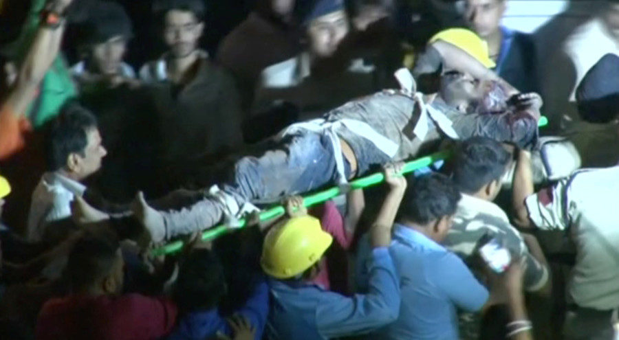 Click to enlarge Man on stretcher