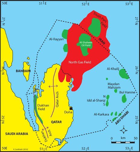 Click to enlarge Map of Qatar
