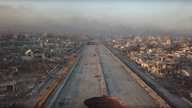 Drone footage shows cleared Eastern Ghouta highway after 7-year-blockade