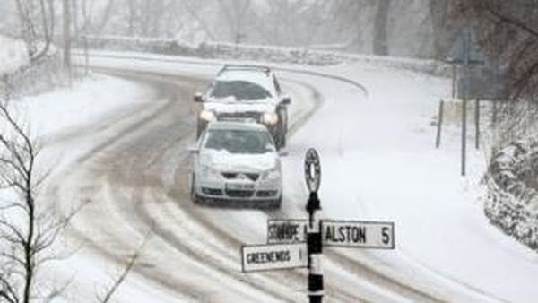 snow, cars