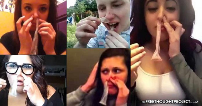 condom snorting challenge