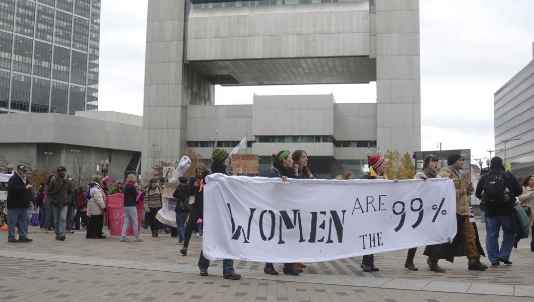Click to enlarge feminists protesting