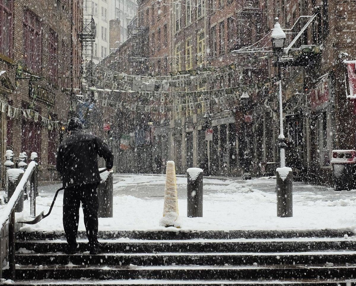 Stone Street in downtown Manhattan on March 22.