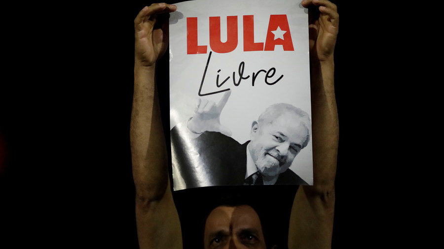 Supporters of former Brazil president Luiz Inacio Lula da Silva