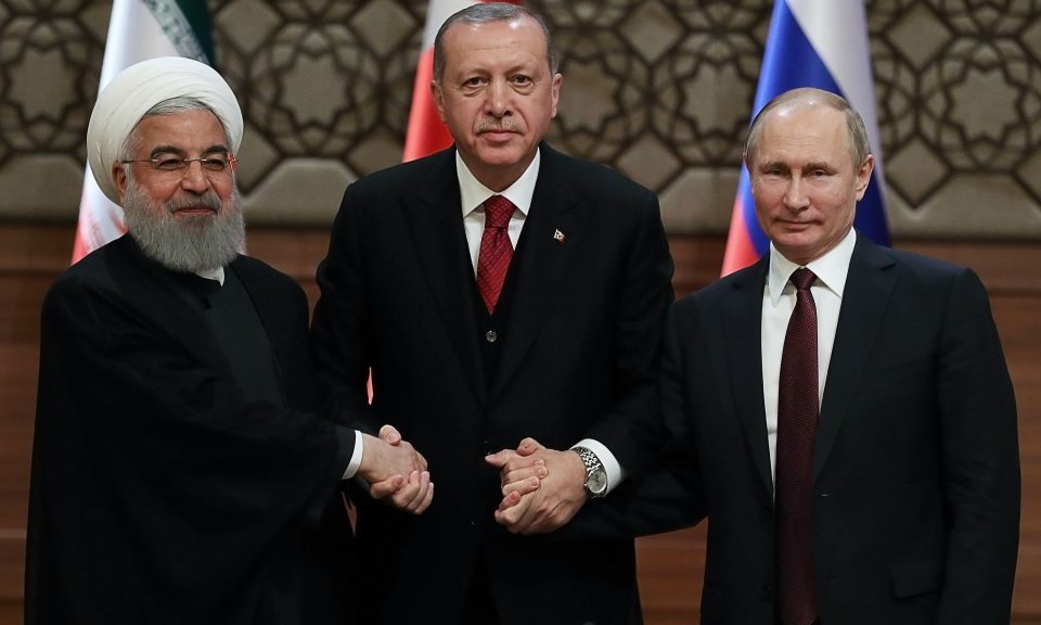 Iran's Hassan Rouhani, Turkey's Recep Tayyip Erdogan and Russia's Vladimir Putin