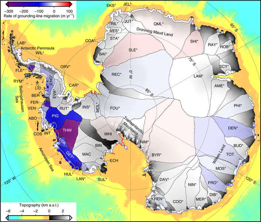 Click to enlarge Melting glaciers of Antarctica