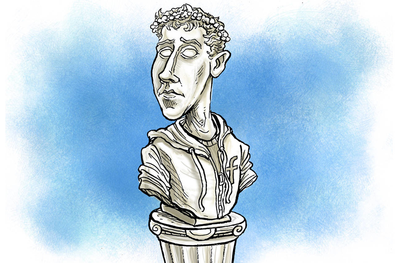 Mark Zuckerberg in Roman bust