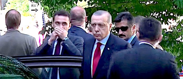 Erdogan and bodyguards