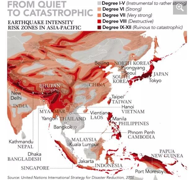 UN earthquake map
