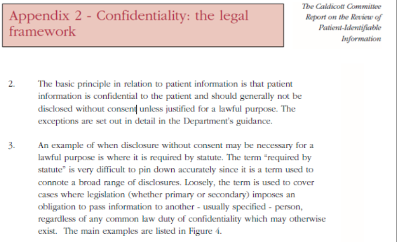 Click to enlarge Appendix 2 - Confidentiality: the legal framework