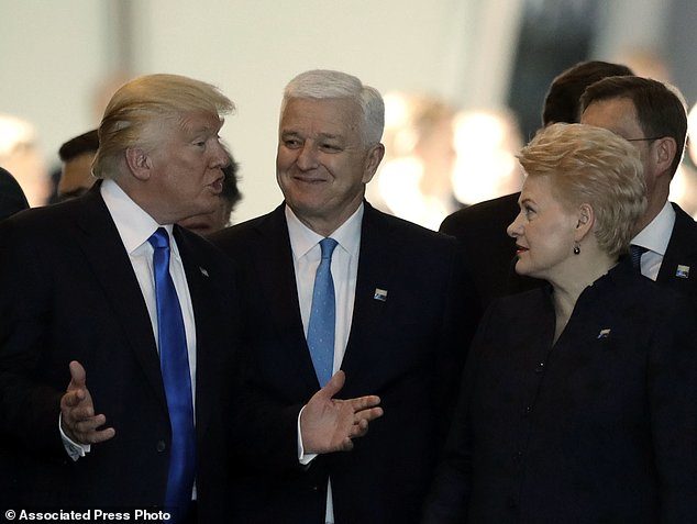 Trump with with Lithuanian President Dalia Grybauskaite
