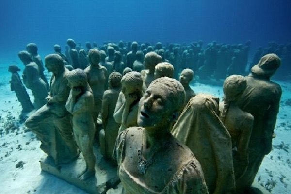 underwater statues