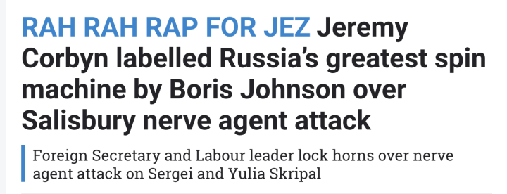 Click to enlarge Sun‘s headline failed to counter the fact that Johnson’s statement