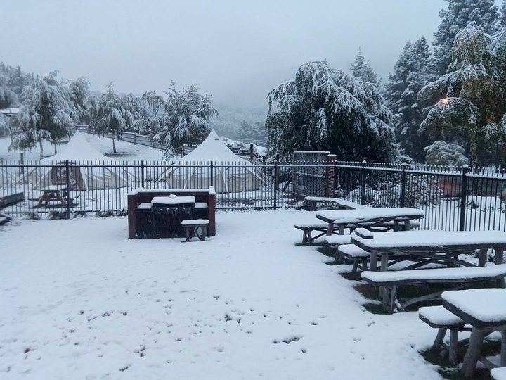 Click to enlarge Snow in Tekapo.