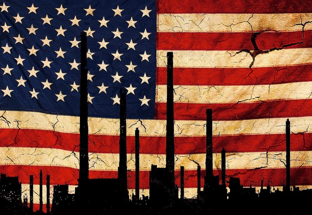 wrecked tattered flag