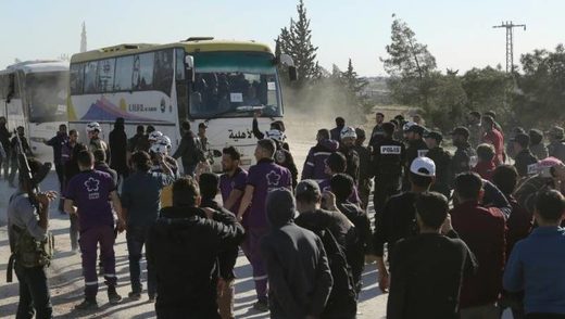rebels militants evacuate Douma to Idlib