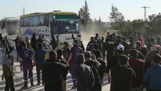 Click to enlarge rebels militants evacuate Douma to Idlib