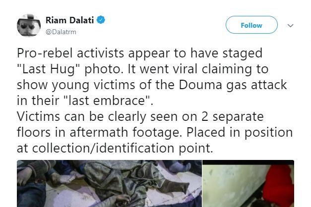 Click to enlarge Twitter tweet BBC journalist Douma chemical attack