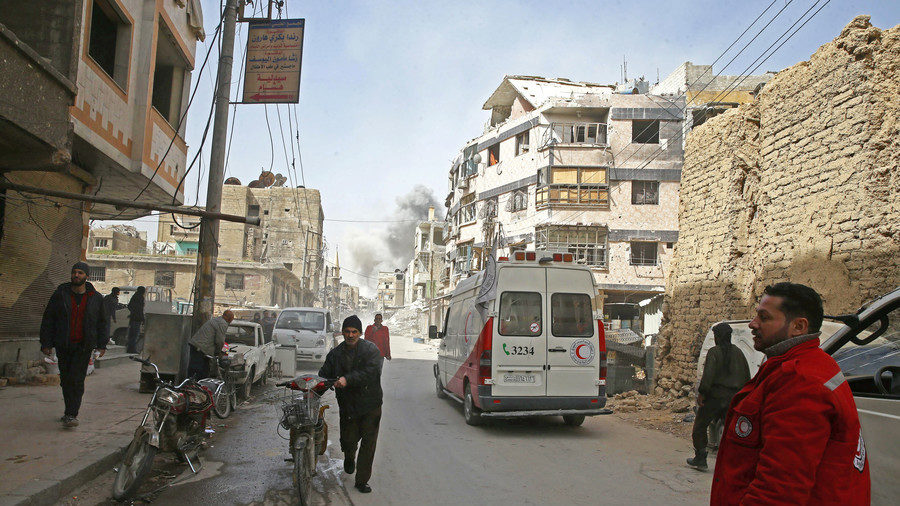 Click to enlarge Douma, the suburb of Damascus recently recaptured from anti-government forces.