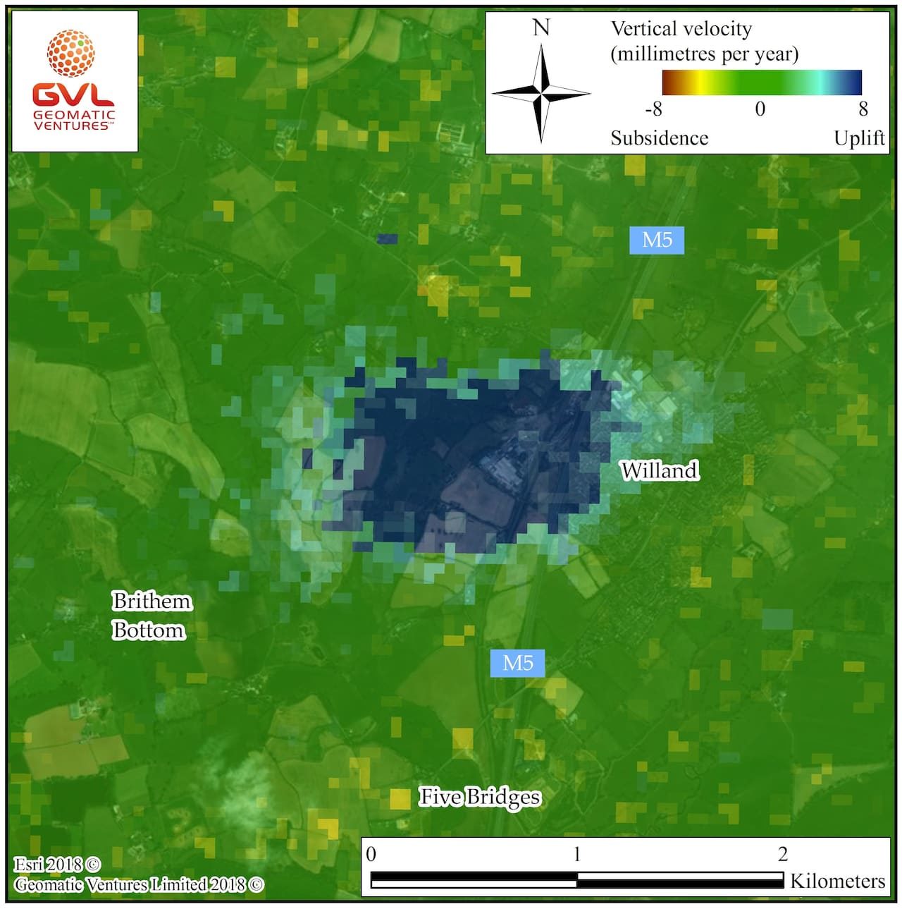 Click to enlarge The area of Willand which is rising up