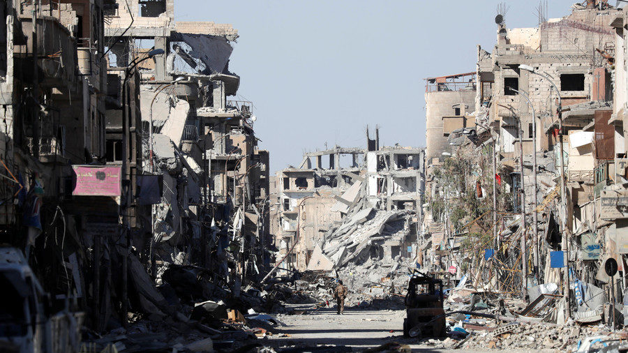 Raqqa, after being retaken from Islamic State, last year