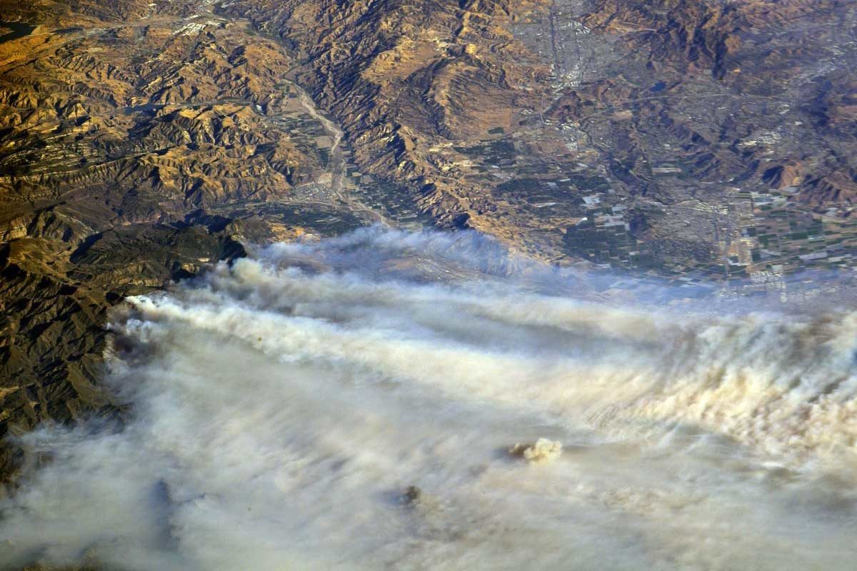 California fires seen from space