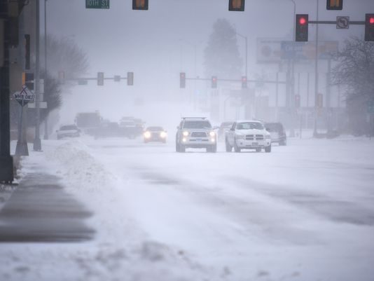 Click to enlarge Winter storm, Saturday, April 14, in Sioux Falls.