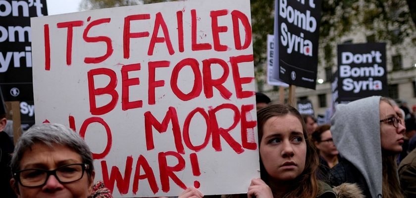 antiwar protest Syria