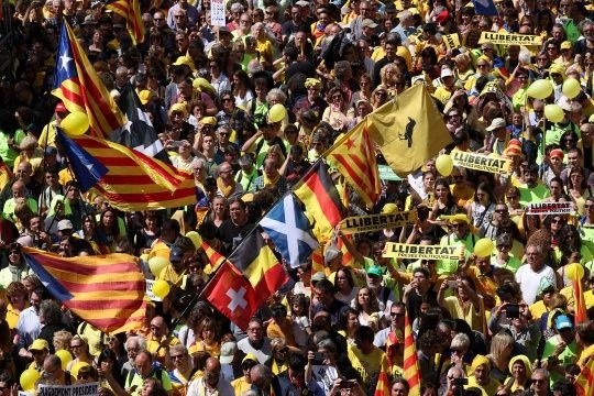 independence protest barcelona april 2018