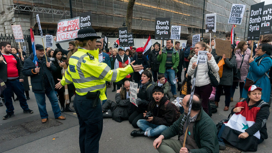 Click to enlarge Protesters