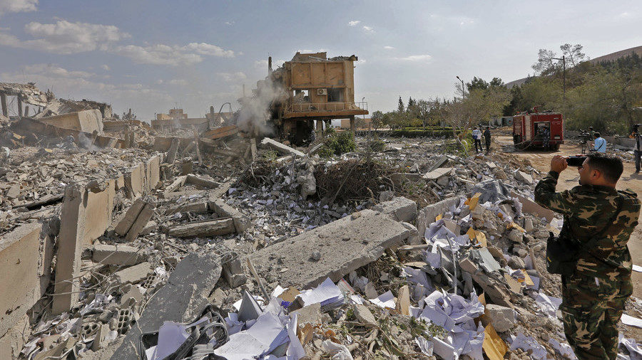 Click to enlarge syria strike wreckage FUKUS