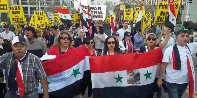 US protest syrian attack