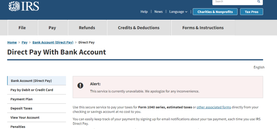 Click to enlarge IRS website crash